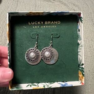 Lucky Brand Silver and Pearl Earrings